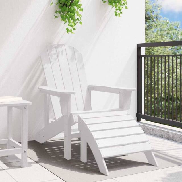 Berkfield Home Modern Adirondack Chair with Footrest White HDPE - image 1