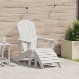 Berkfield Home Modern Adirondack Chair with Footrest White HDPE - thumbnail 2