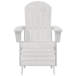 Berkfield Home Modern Adirondack Chair with Footrest White HDPE - thumbnail 4