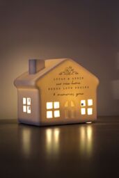 Personalised Memento Company Personalised Floral LED House in White - thumbnail 3
