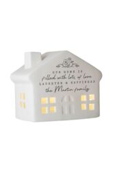 Personalised Memento Company Personalised Floral LED House in White - thumbnail 1