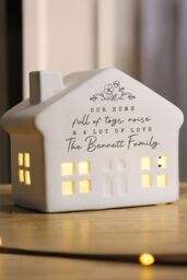 Personalised Memento Company Personalised Floral LED House in White - thumbnail 4
