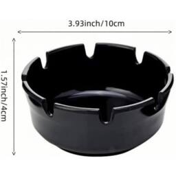 Nordara 12Pcs 4 Inch Black Melamine Ashtray Garden Pub Outdoor - thumbnail 2