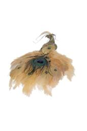 KDMD Gold Glitter Peacock with Clip 30cm in Brown - thumbnail 1
