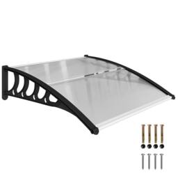 OUTSUNNY Door Canopy Outdoor Awning Rain Shelter for Window Porch, Clear - thumbnail 2