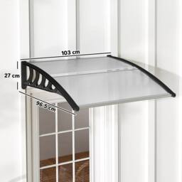 OUTSUNNY Door Canopy Outdoor Awning Rain Shelter for Window Porch, Clear - thumbnail 3