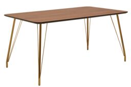 Orsina Modern Dining Table With Natural Wood Effect Top, Sturdy Table For Guests, Minimalist Design Dining Table in Brown - thumbnail 2