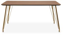 Orsina Modern Dining Table With Natural Wood Effect Top, Sturdy Table For Guests, Minimalist Design Dining Table in Brown - thumbnail 6