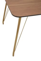 Orsina Modern Dining Table With Natural Wood Effect Top, Sturdy Table For Guests, Minimalist Design Dining Table in Brown - thumbnail 5