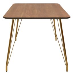 Orsina Modern Dining Table With Natural Wood Effect Top, Sturdy Table For Guests, Minimalist Design Dining Table in Brown - thumbnail 3