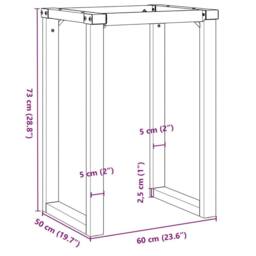 Berkfield Home Dining Table Legs O-Frame 60x50x73 cm Steel in Black - Size: 60 x 50 x 73 cm - thumbnail 9