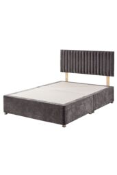 Aspire Grant Divan, Linen Fabric, Strutted Headboard, 2 Drawers in Brown - Size: King - thumbnail 4