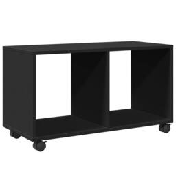 Berkfield Home vidaXL¬†Rolling¬†Cabinet¬†Black 72x33x42.5 cm Engineered Wood in Black - thumbnail 1