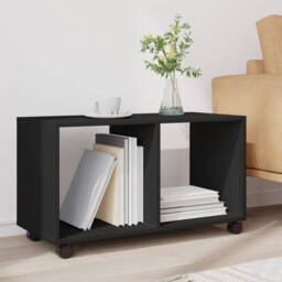 Berkfield Home vidaXL¬†Rolling¬†Cabinet¬†Black 72x33x42.5 cm Engineered Wood in Black - thumbnail 3