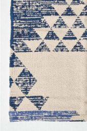 Homescapes Delphi Geometric Cotton Printed Hall Runner, 66 x 200 cm in Blue - Size: 66 cm x 200 cm - thumbnail 3