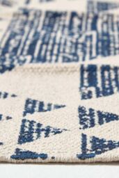 Homescapes Delphi Geometric Cotton Printed Hall Runner, 66 x 200 cm in Blue - Size: 66 cm x 200 cm - thumbnail 4