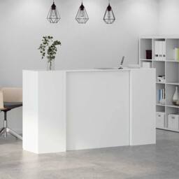 Berkfield Home Reception Desk White 180x50x103.5 cm Engineered Wood - thumbnail 4
