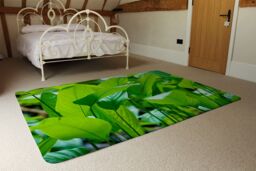 Benjamin Tate Design Green Leaf Background Abstract Of Nature Designer Rug in Natural - Size: Large - thumbnail 3