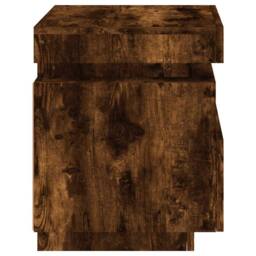 Berkfield Home Bedside Cabinet with LED Lights Smoked Oak 40x39x48.5 cm in Brown - thumbnail 8