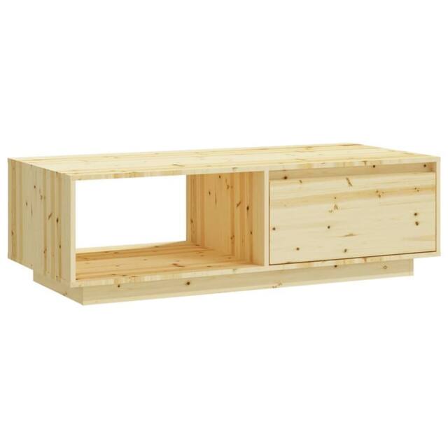 Berkfield Home Coffee Table 110x50x33.5 cm Solid Firwood in Light Brown - image 1