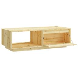 Berkfield Home Coffee Table 110x50x33.5 cm Solid Firwood in Light Brown - thumbnail 8