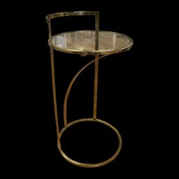 Balterley Nouveau Round Coffee Table with Glass Top, 710mm x 380mm Brass/Glass in Metallics
