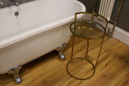 Balterley Nouveau Round Coffee Table with Glass Top, 710mm x 380mm Brass/Glass in Metallics - thumbnail 3