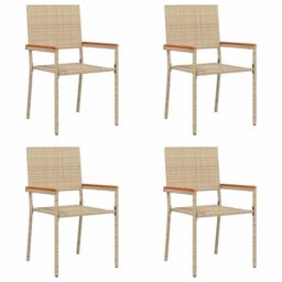 Berkfield Home Outdoor Chairs 4 pcs 54 x 56 x 90 cm in Cream - thumbnail 2