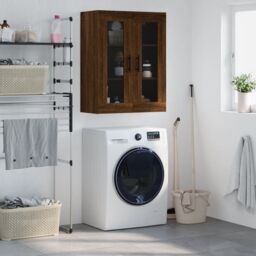 Berkfield Home Wall Mounted Cabinet Brown Oak 69.5x34x90 cm - thumbnail 1