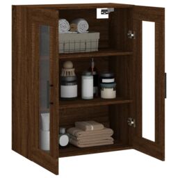 Berkfield Home Wall Mounted Cabinet Brown Oak 69.5x34x90 cm - thumbnail 5