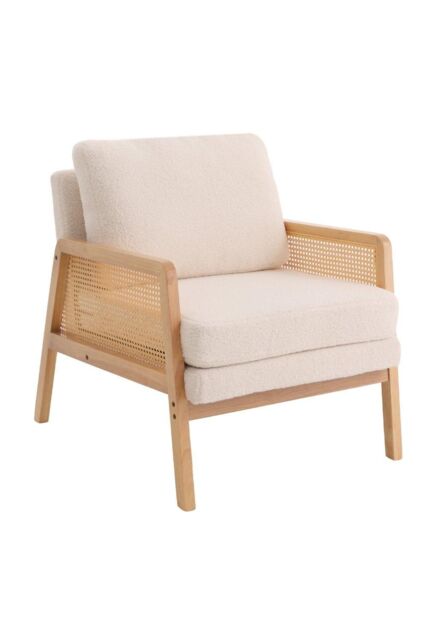 H&O Direct Modern Upholstered Accent Armchair in White - image 1