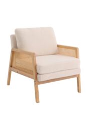 H&O Direct Modern Upholstered Accent Armchair in White - thumbnail 1