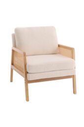 H&O Direct Modern Upholstered Accent Armchair in White - thumbnail 2