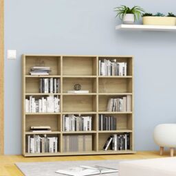 Berkfield Home CD Cabinet Sonoma Oak 102x23x89.5 cm Engineered Wood in Brown