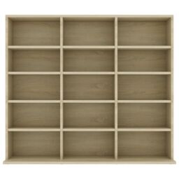 Berkfield Home CD Cabinet Sonoma Oak 102x23x89.5 cm Engineered Wood in Brown - thumbnail 4