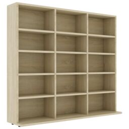 Berkfield Home CD Cabinet Sonoma Oak 102x23x89.5 cm Engineered Wood in Brown - thumbnail 2