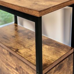 Pirlo Plush Bedside Table With 2 Drawers Rustic Brown - thumbnail 5