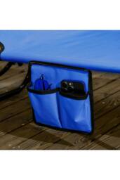 ERGOVEXA Set of Two Folding Sun Loungers, Adjustable Backs & Sun in Blue - thumbnail 5