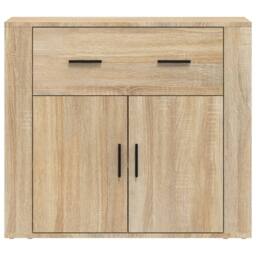 Berkfield Home Sideboard Sonoma Oak 80x33x70 cm Engineered Wood in Beige - Size: 80 x 33 x 70 cm - thumbnail 3
