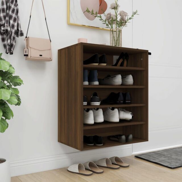 Berkfield Home Shoe Cabinet Brown Oak 60x35x70 cm Engineered Wood - Size: 60 x 35 x 70 cm - image 1
