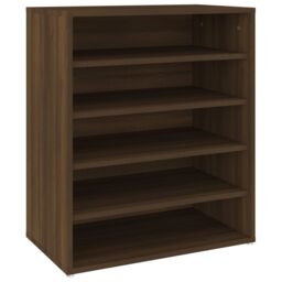Berkfield Home Shoe Cabinet Brown Oak 60x35x70 cm Engineered Wood - Size: 60 x 35 x 70 cm - thumbnail 2