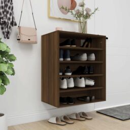 Berkfield Home Shoe Cabinet Brown Oak 60x35x70 cm Engineered Wood - Size: 60 x 35 x 70 cm - thumbnail 1