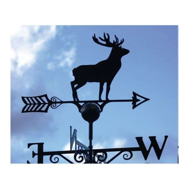 Poppyforge Stag Weathervane - Solid Steel - W61 x H88 cm - Powder Coated Black - image 1