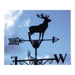 Poppyforge Stag Weathervane - Solid Steel - W61 x H88 cm - Powder Coated Black - thumbnail 1