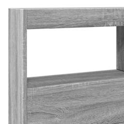 Berkfield Home Headboard Cabinet with LED Grey Sonoma 140x17x102 cm - Size: 140 x 17 x 102 cm - thumbnail 9