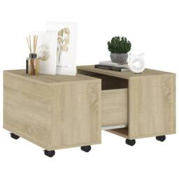 Berkfield Home Coffee Table Sonoma Oak 60x60x38 cm Engineered Wood in Brown - Size: 60 x 60 x 38 cm - thumbnail 4