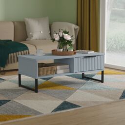 Ready Assembled 2 U Menai 1 Drawer Coffee Table (Ready Assembled) in Light Blue - Size: Medium - thumbnail 1