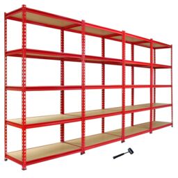 Monstershop 4 x Z-Rax Metal Racking Units Red 90cm & Free Mallet