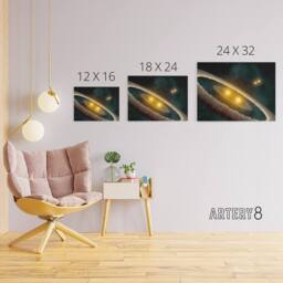 "Artery8 Space NASA HD98800 Binary Star System Canvas Wall Art Print in Blue - Size: W18"" x H24""" - thumbnail 4