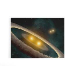 "Artery8 Space NASA HD98800 Binary Star System Canvas Wall Art Print in Blue - Size: W18"" x H24""" - thumbnail 1